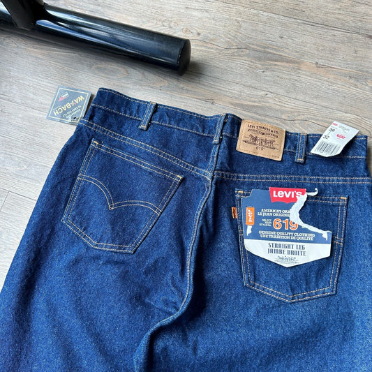 VINTAGE 90s | LEVIS 619 NWT* Dark Blue Jeans Pants sz W36 L32