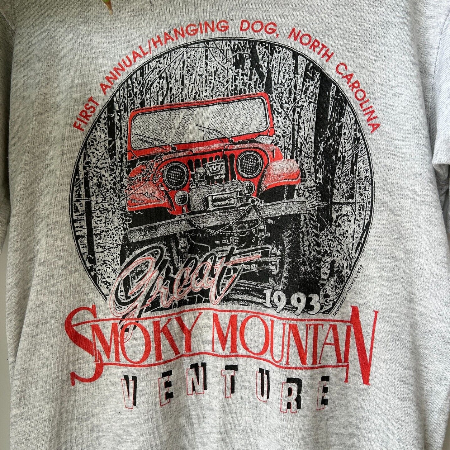 VINTAGE 90s | Smokey Mountain Venture Paper Thin Car T-Shirt sz M
