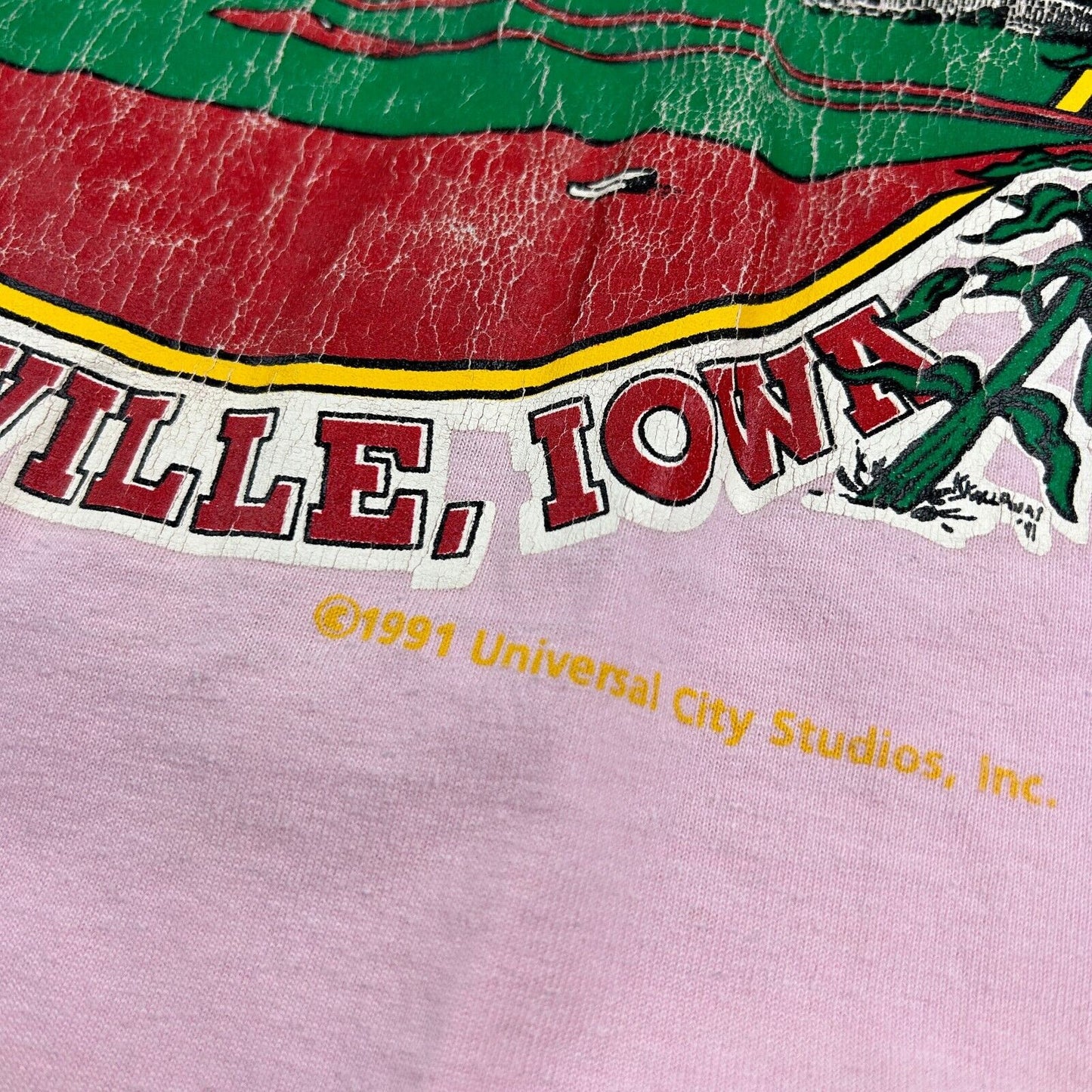 VINTAGE 90s | Field Of Dreams Iowa Pink T-Shirt sz XS Men Adult