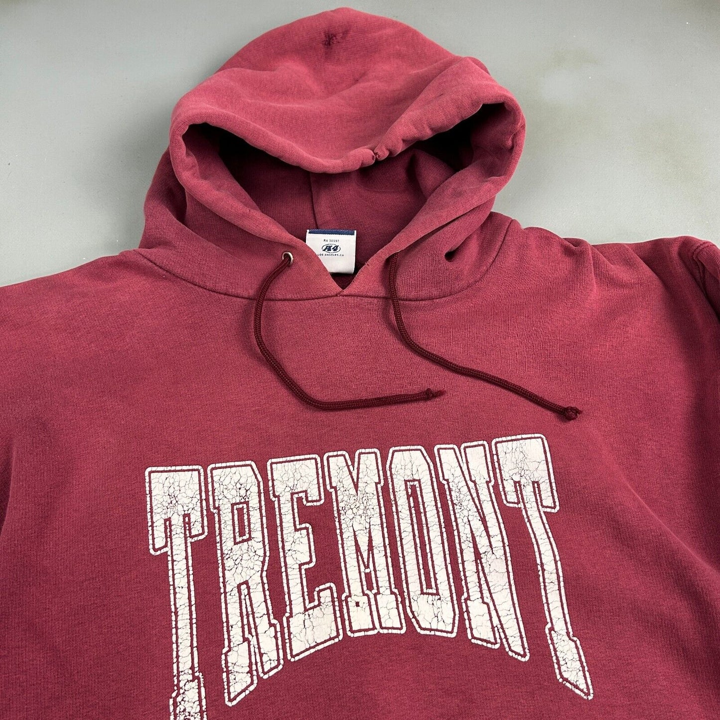 VINTAGE 90s Tremont Faded Red Hoodie Sweater sz Large Mens