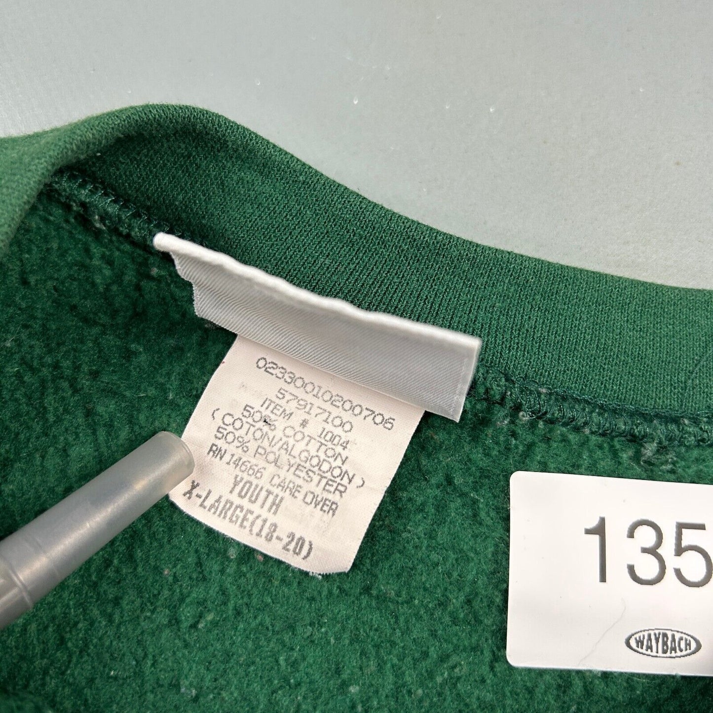 VINTAGE 90s Max Active Blank Green Crewneck Sweater sz Small Adult / Youth XL