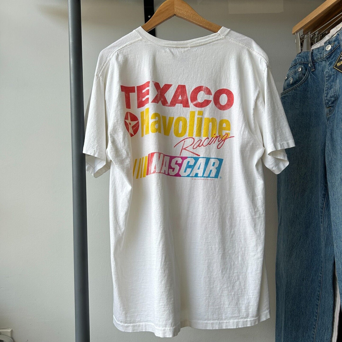 VINTAGE 90s | Texaco Big Logo Nascar Racing T-Shirt sz L