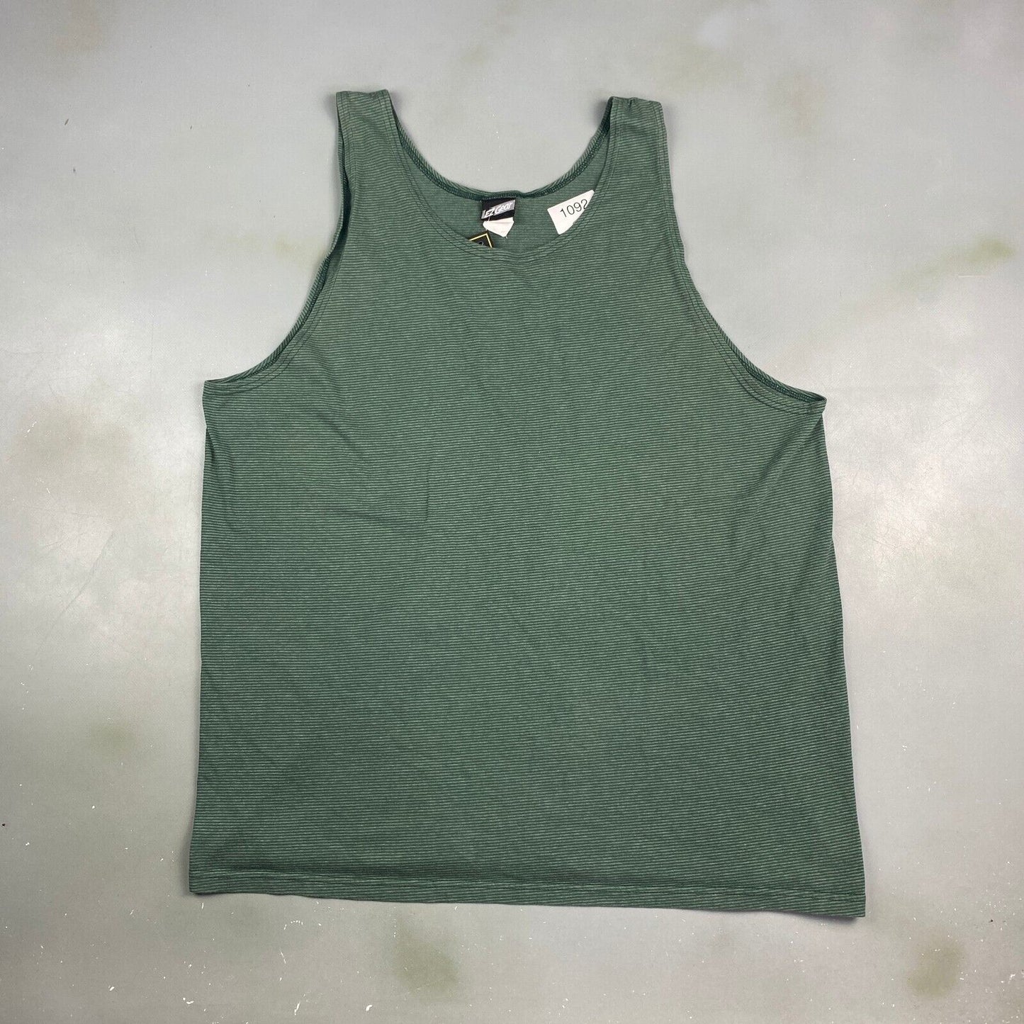 VINTAGE 90s EZ Gear Green Striped Sleeveless Tank T-Shirt sz XL Men Adult