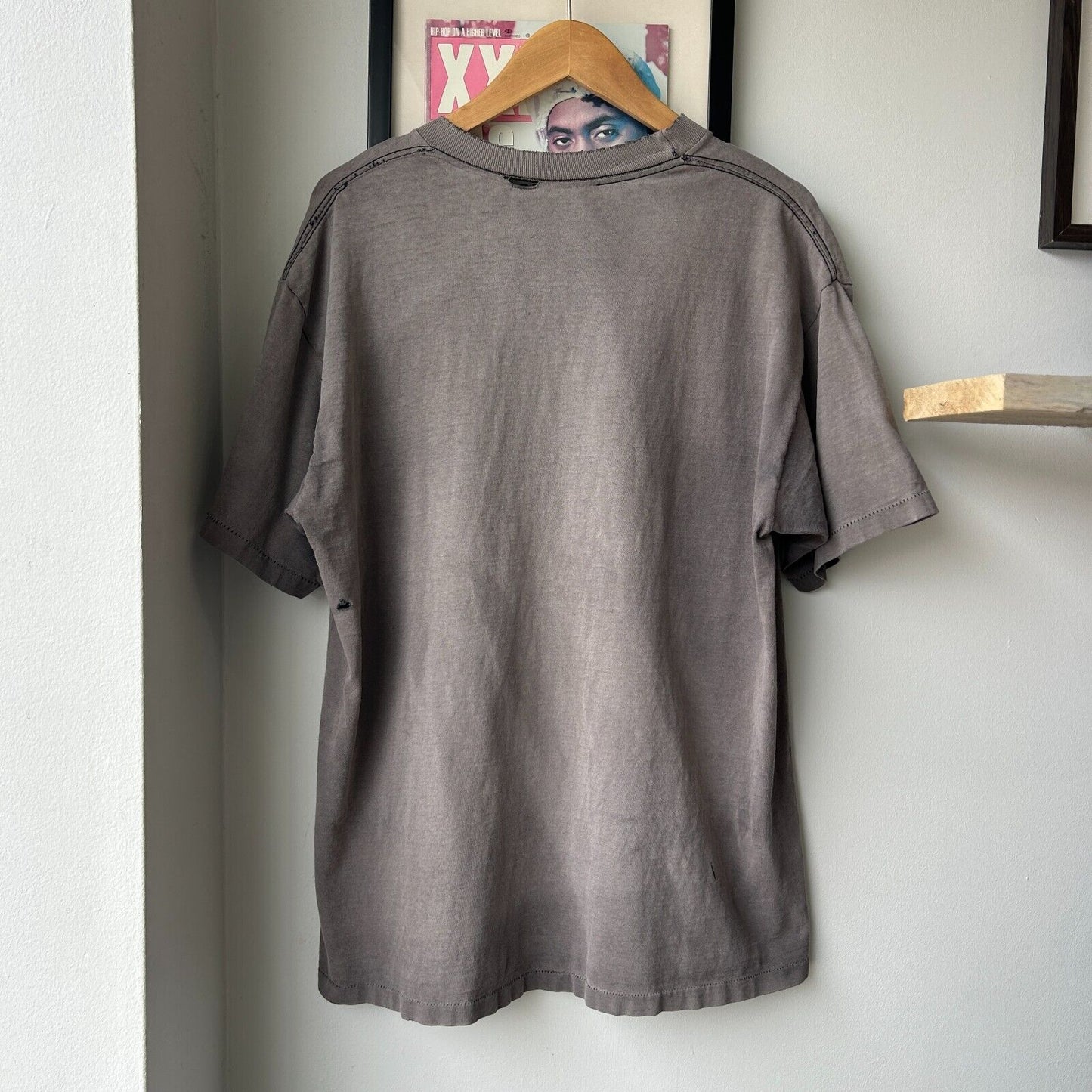 VINTAGE 90s | Harley Davidson Size Does Matter Sun Faded Thrashed T-Shirt sz L