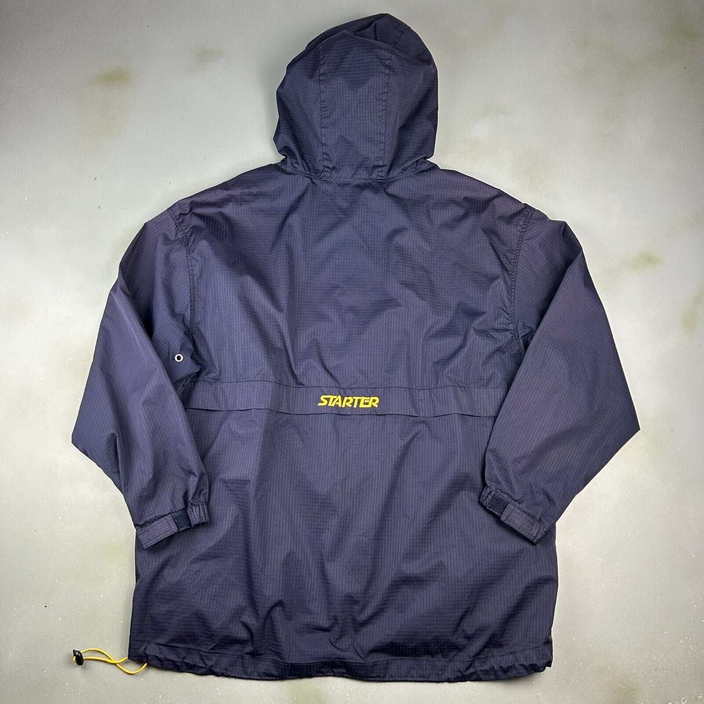VINTAGE 90s | STARTER Ripstop 1/2 Zip Anorak Jersey Lined Jacket sz L Adult
