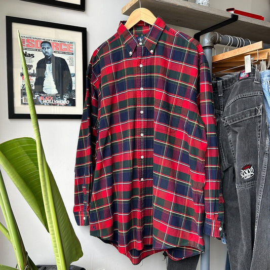 VINTAGE | Ralph Lauren Big Oxford Plaid Button Down Shirt sz XL