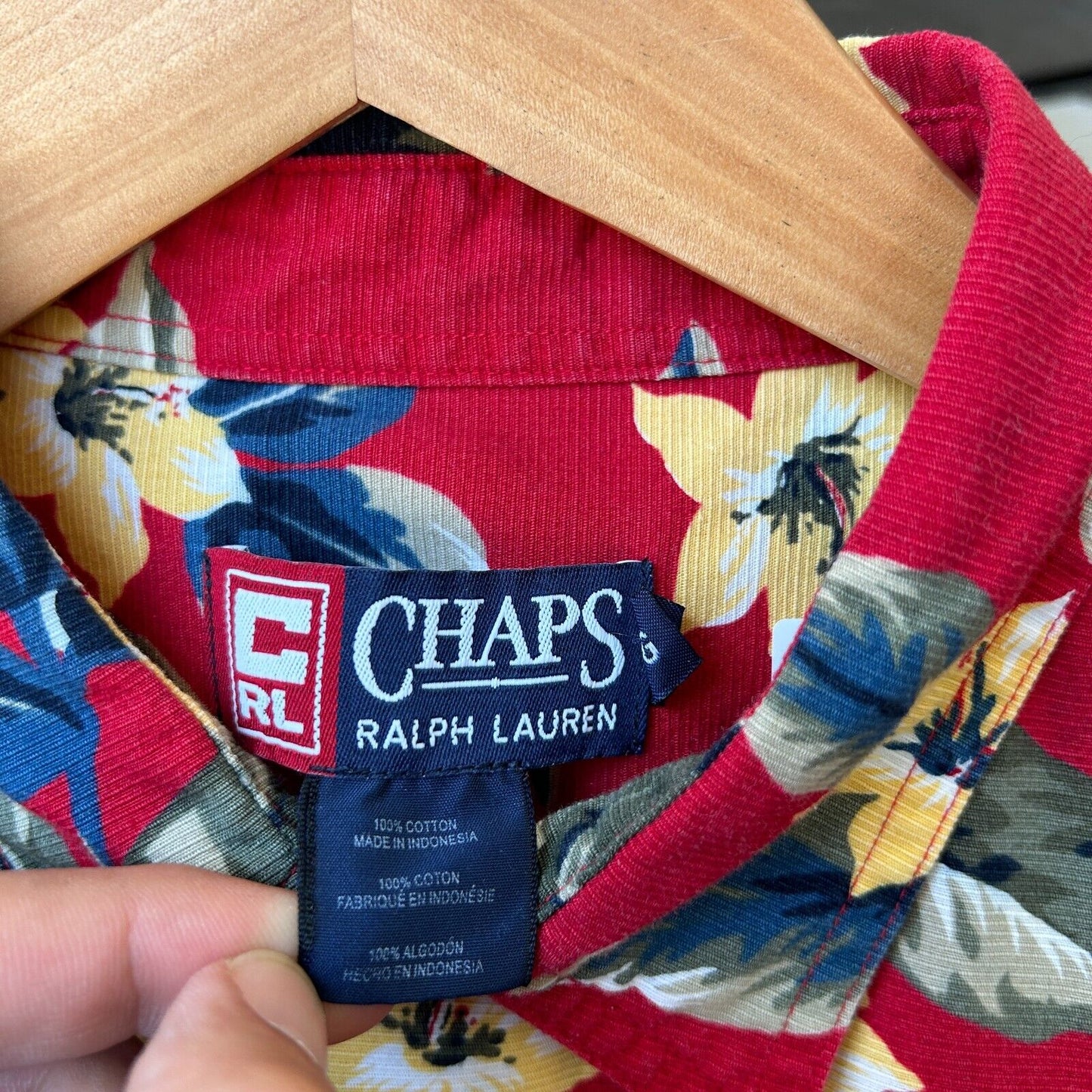 VINTAGE | Chaps RL Hawaiian Short Sleeve Button Down Shirt sz L-XL