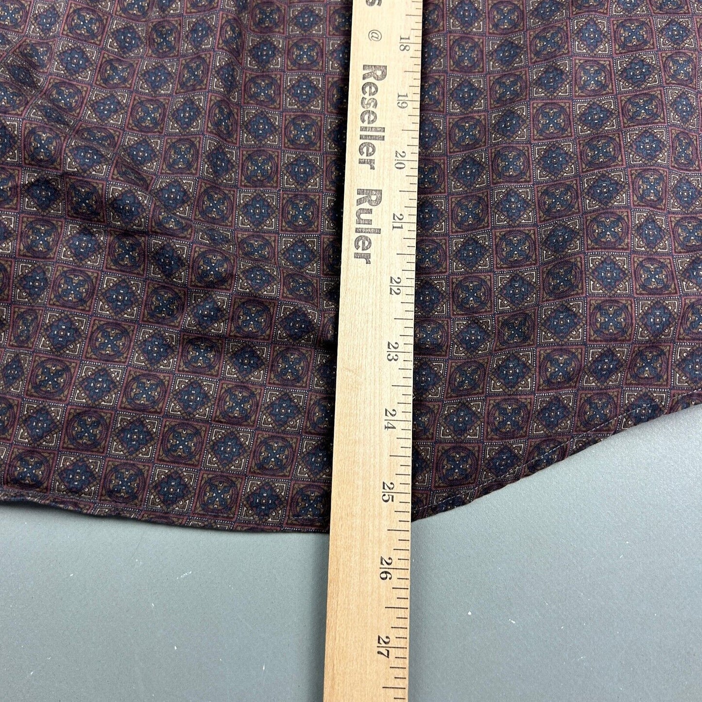 VINTAGE 70s Bonds Twin Mate Cotton Pattern Button Up Shirt sz Small Adult