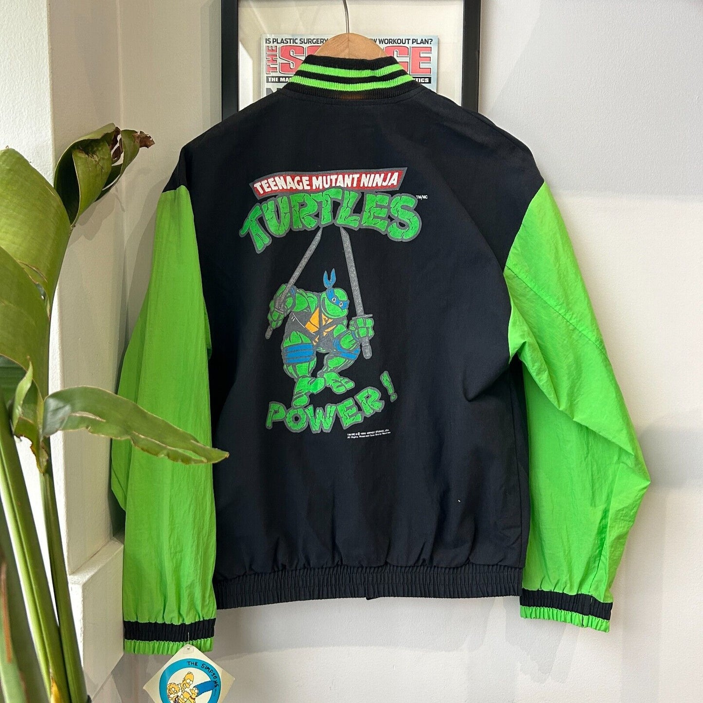 VINTAGE 90s | Teenage Mutant Ninja Turtles Button Snap Bomber Jacket sz XS Adult