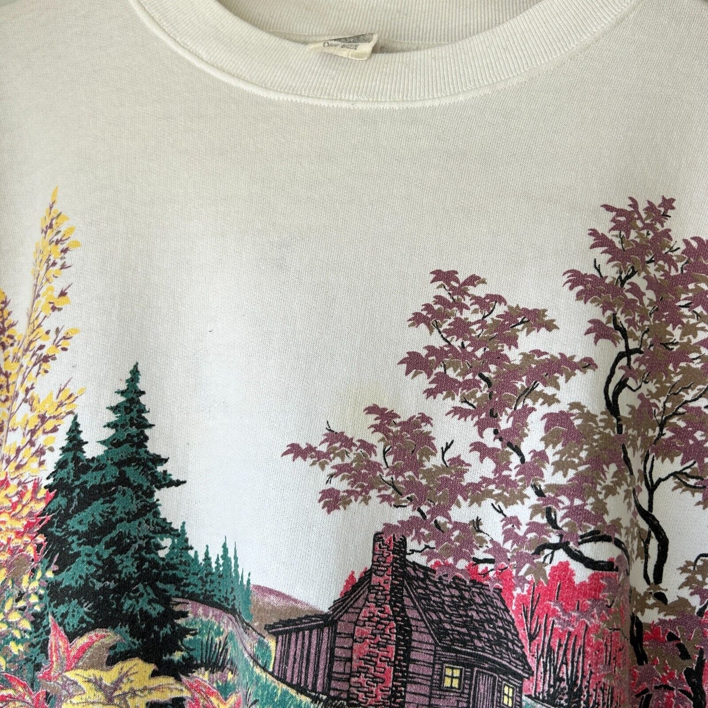 VINTAGE 90s | Lifestyles All Over Fall Nature Print Crew Sweater sz XL-2XL