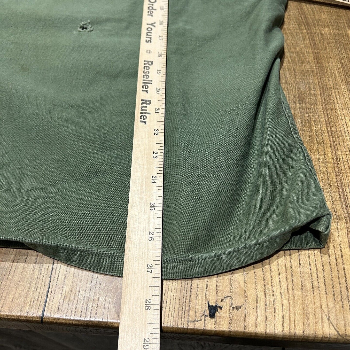 VINTAGE | U.S Army OG 107 Sateen Button Down Shirt sz M