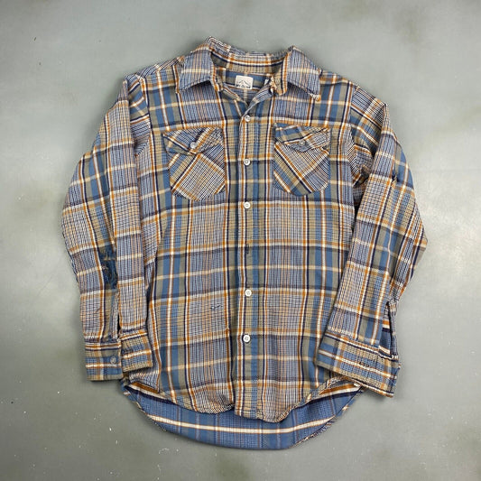 VINTAGE MT. Olive Plaid Flannel Button Up Shirt sz Small Adult