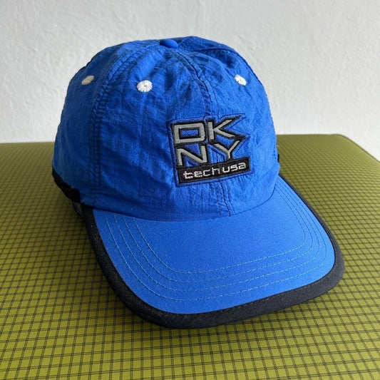VINTAGE | DKNY Tech Usa Reflective Logo Nylon Cap Hat sz OS