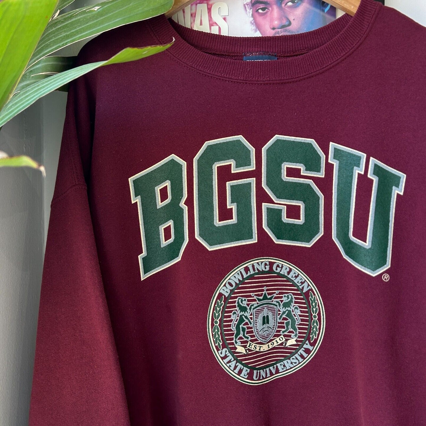 VINTAGE 90s | Bowling Green State University Crest Sweater sz XXL Adult