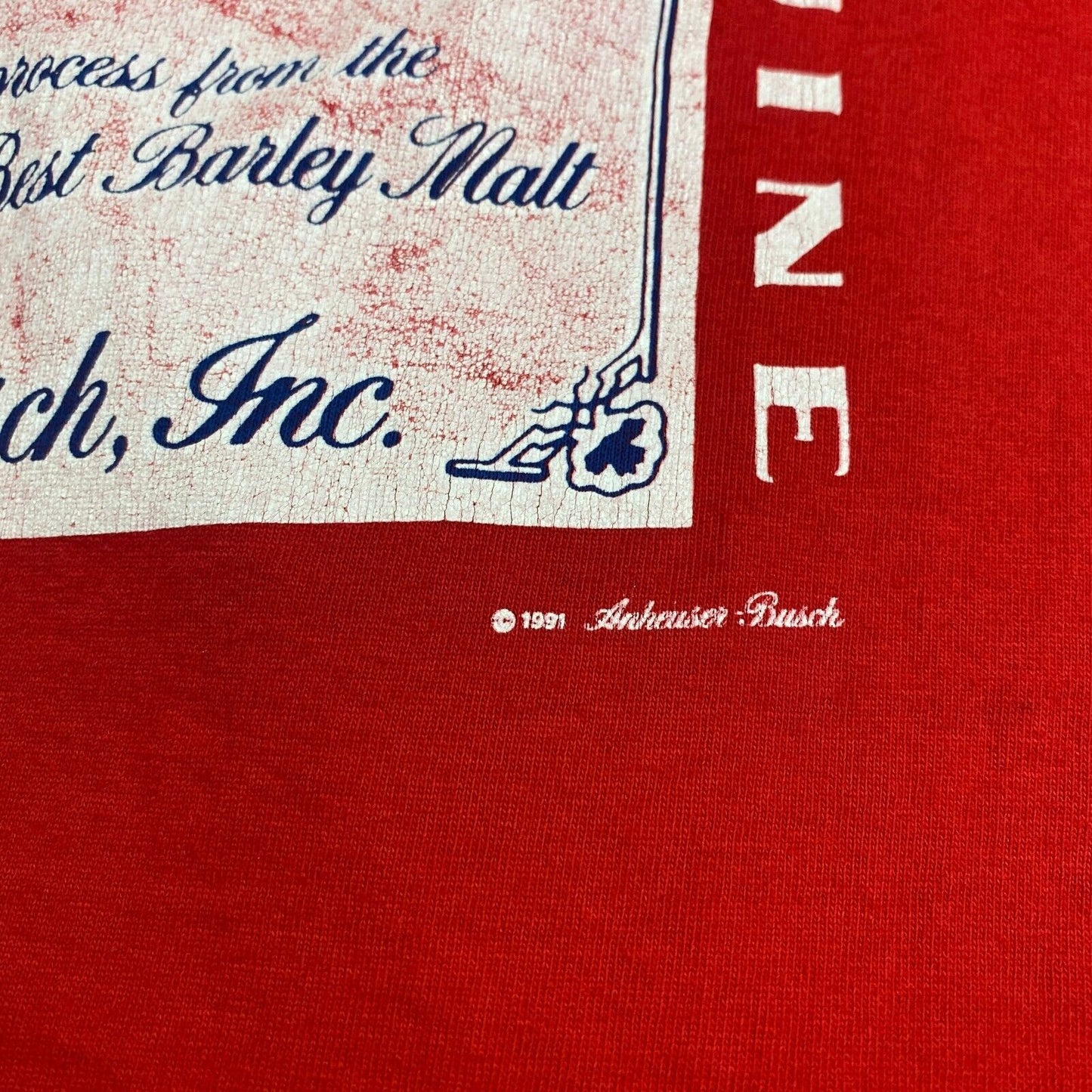 VINTAGE 1991 Budweiser King Of Beers Sleeveless Tank T-Shirt sz Medium Men Adult