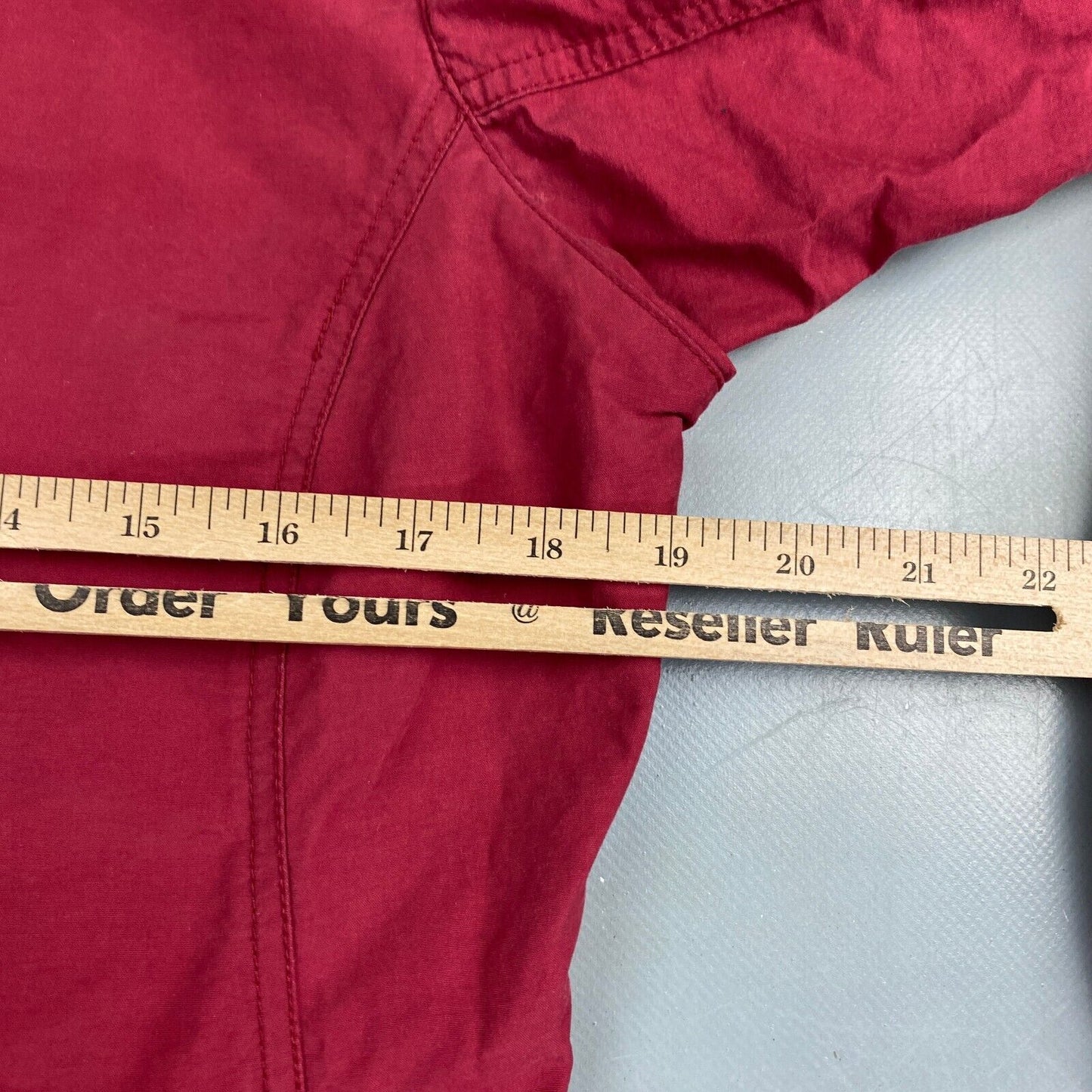 VINTAGE 90s Columbia Red Cotton Blend Tech Windbreaker Jacket sz Small Adult
