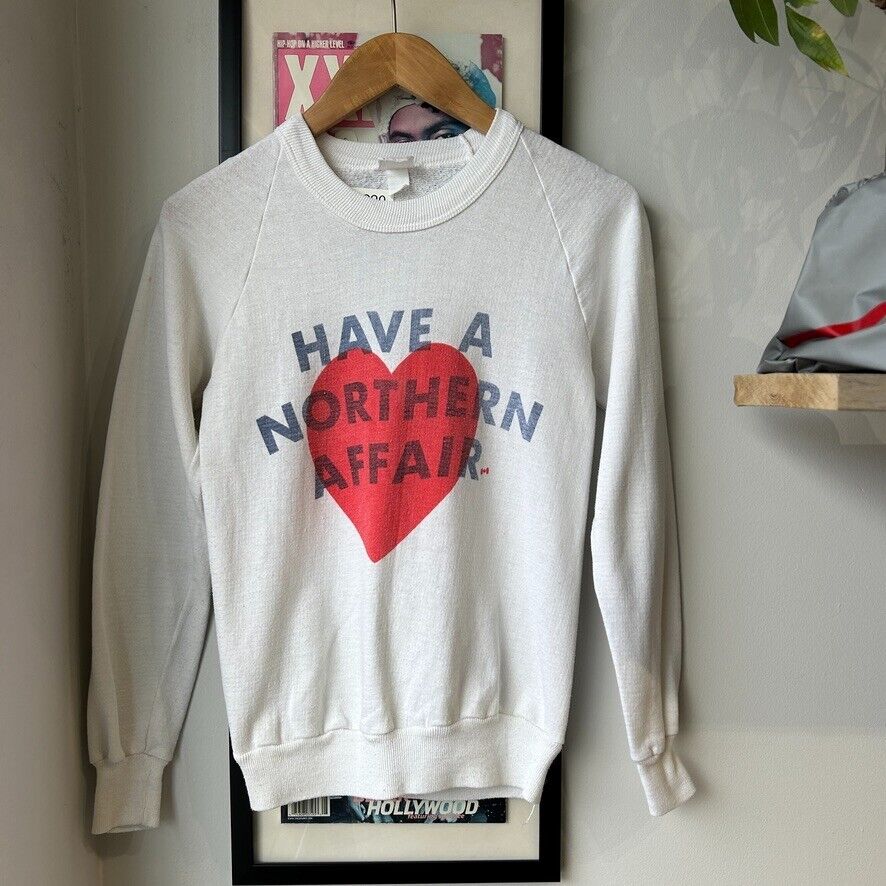 VINTAGE 70s 80s | Have A Northern Affair Crewneck Sweater sz XS