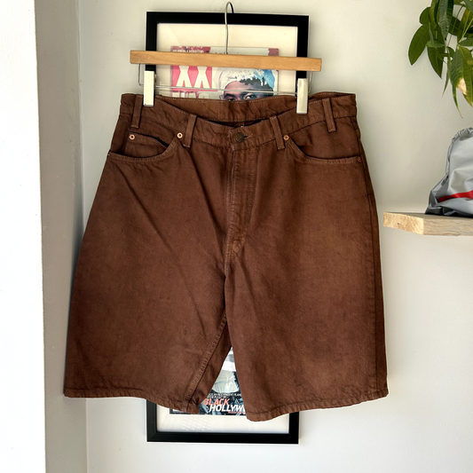 VINTAGE | 1990s Levis Brown Jean Shorts sz W36 Made In USA