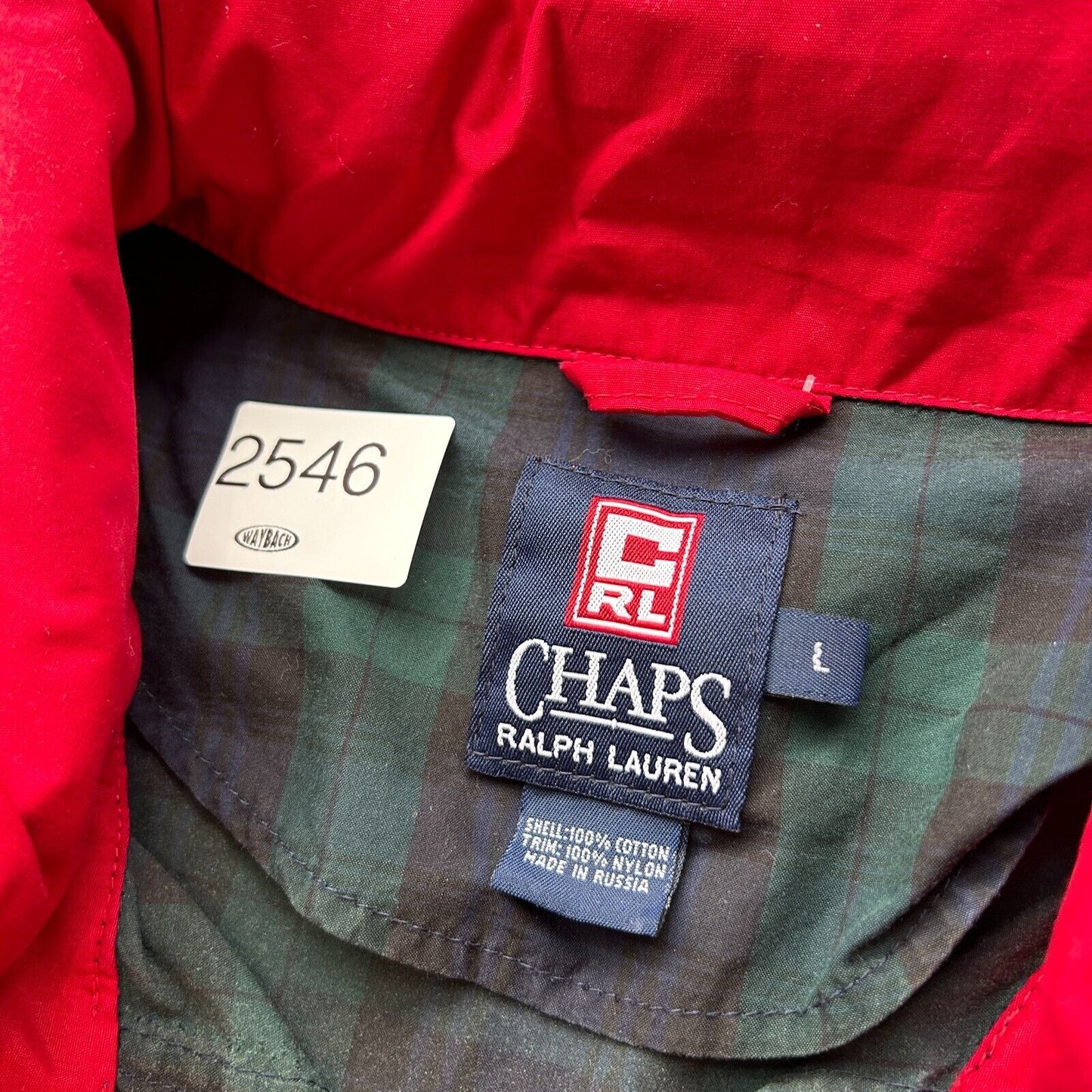 VINTAGE | Chaps RL Plaid 1/4 Zip Anorak Windbreaker Jacket sz L