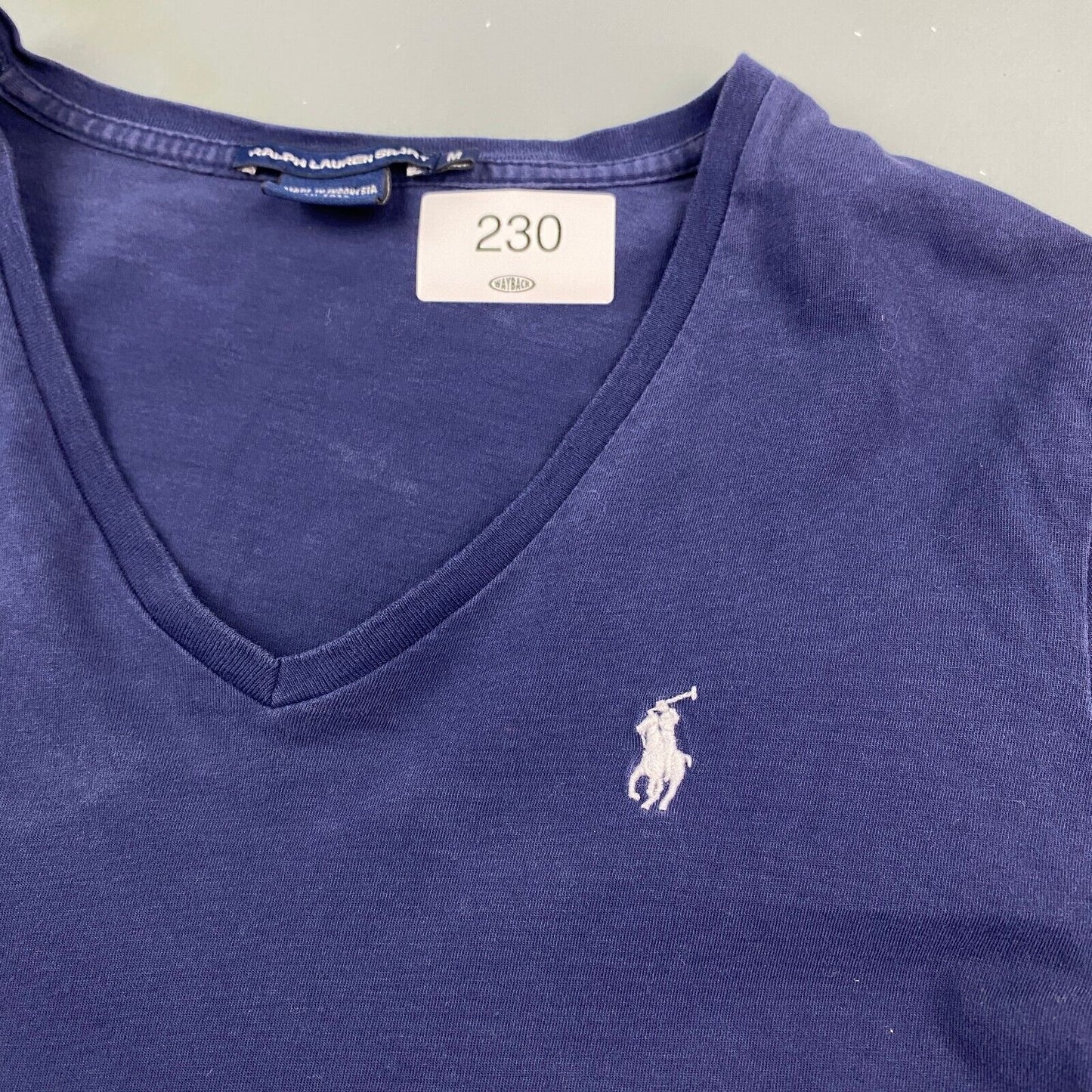 VINTAGE Ralph Lauren Sport V-neck Long Sleeve T-Shirt sz Medium Womens