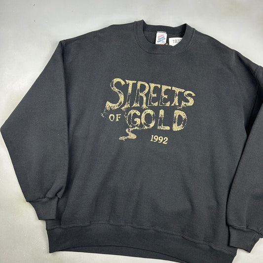 VINTAGE 90s | Streets Of Gold 1992 Black Crewneck Sweater sz XXL Adult