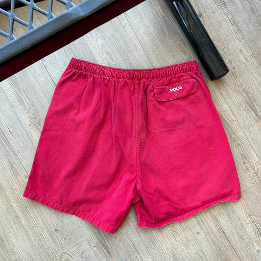 VINTAGE | POLO Ralph Lauren Red Cotton Canvas Shorts sz XL