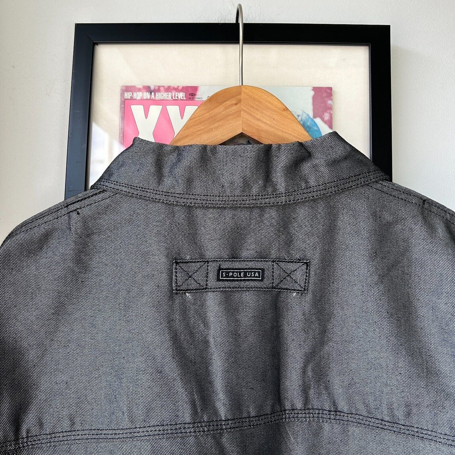 VINTAGE 90s | S-Pole Silver Denim Jacket NWT sz XXL