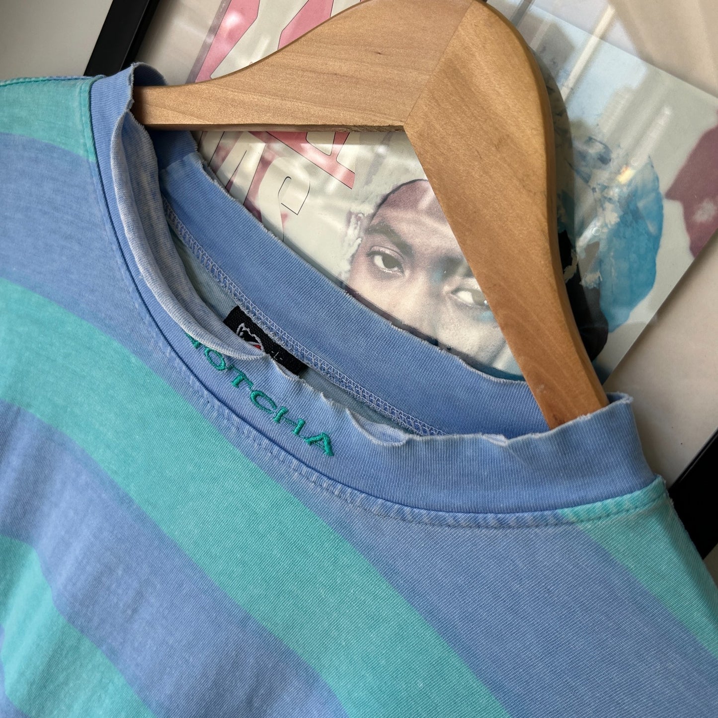 VINTAGE 80s | Gotcha Surfing Faded Striped T-Shirt sz L