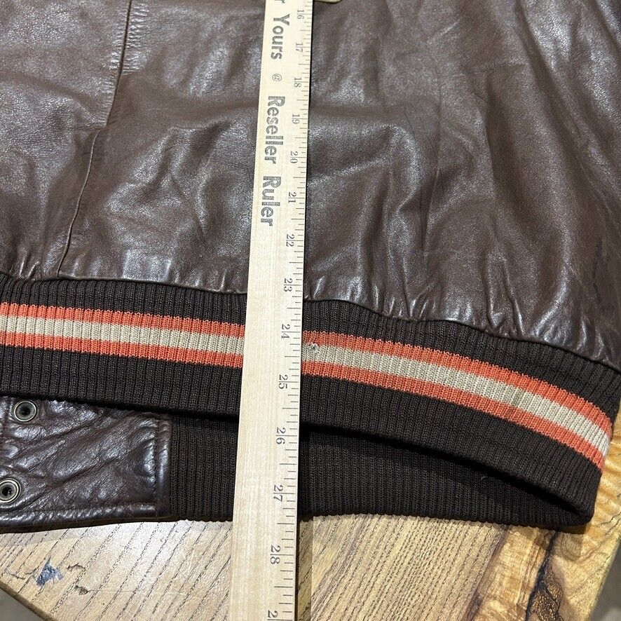 VINTAGE 90s | Cleveland Browns Football Leather Bomber Jacket sz XL