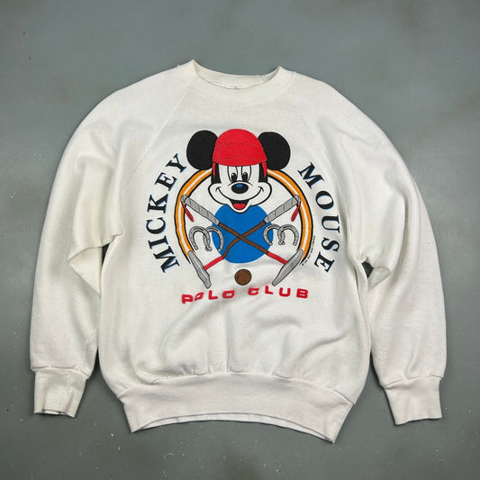 VINTAGE 90s | Mickey Mouse Polo Club Walt Disney Crewneck Sweater sz M Adult
