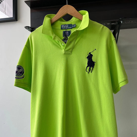 VINTAGE | Polo by Ralph Lauren Wimbledon Tennis Neon Polo Shirt sz XL