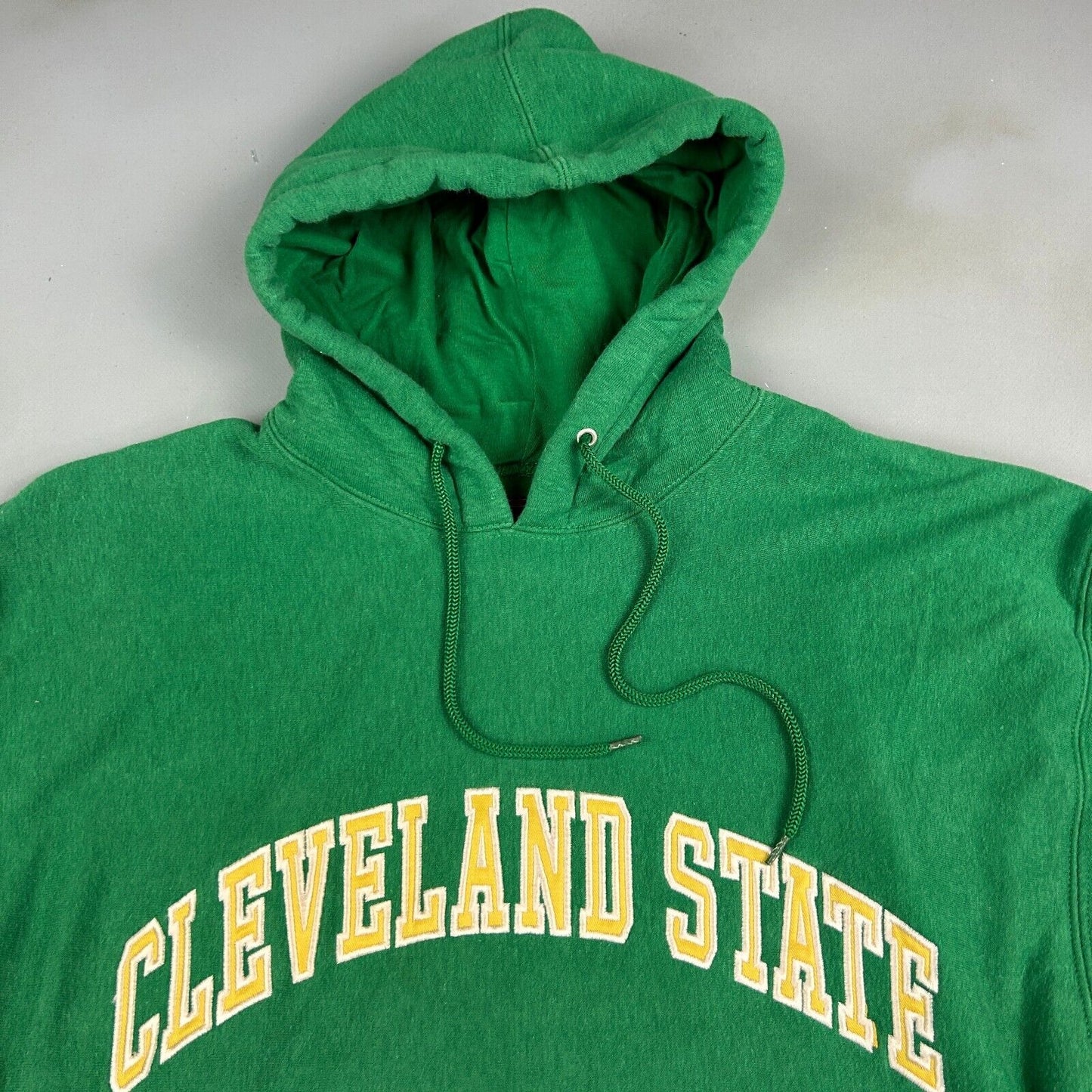 VINTAGE Cleveland State Green Technical Lined Hoodie Sweater sz Medium Adult