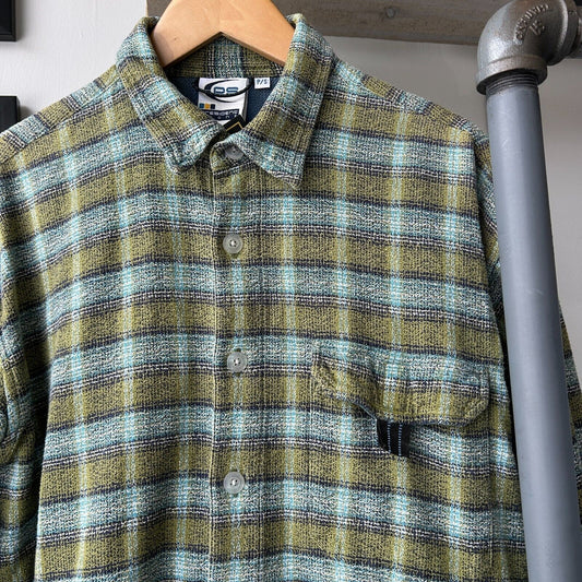 VINTAGE | President Stone Textured Plaid Button Down Shirt sz L