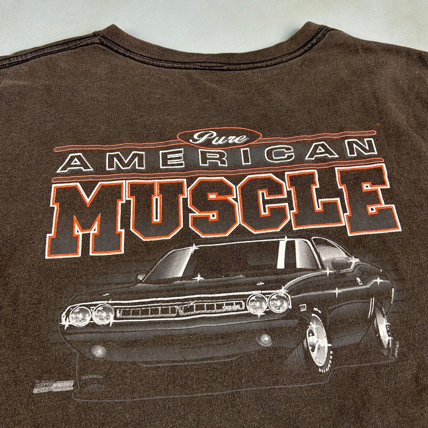 VINTAGE Pure American Muscle Faded Black Car T-Shirt sz XXL Adult