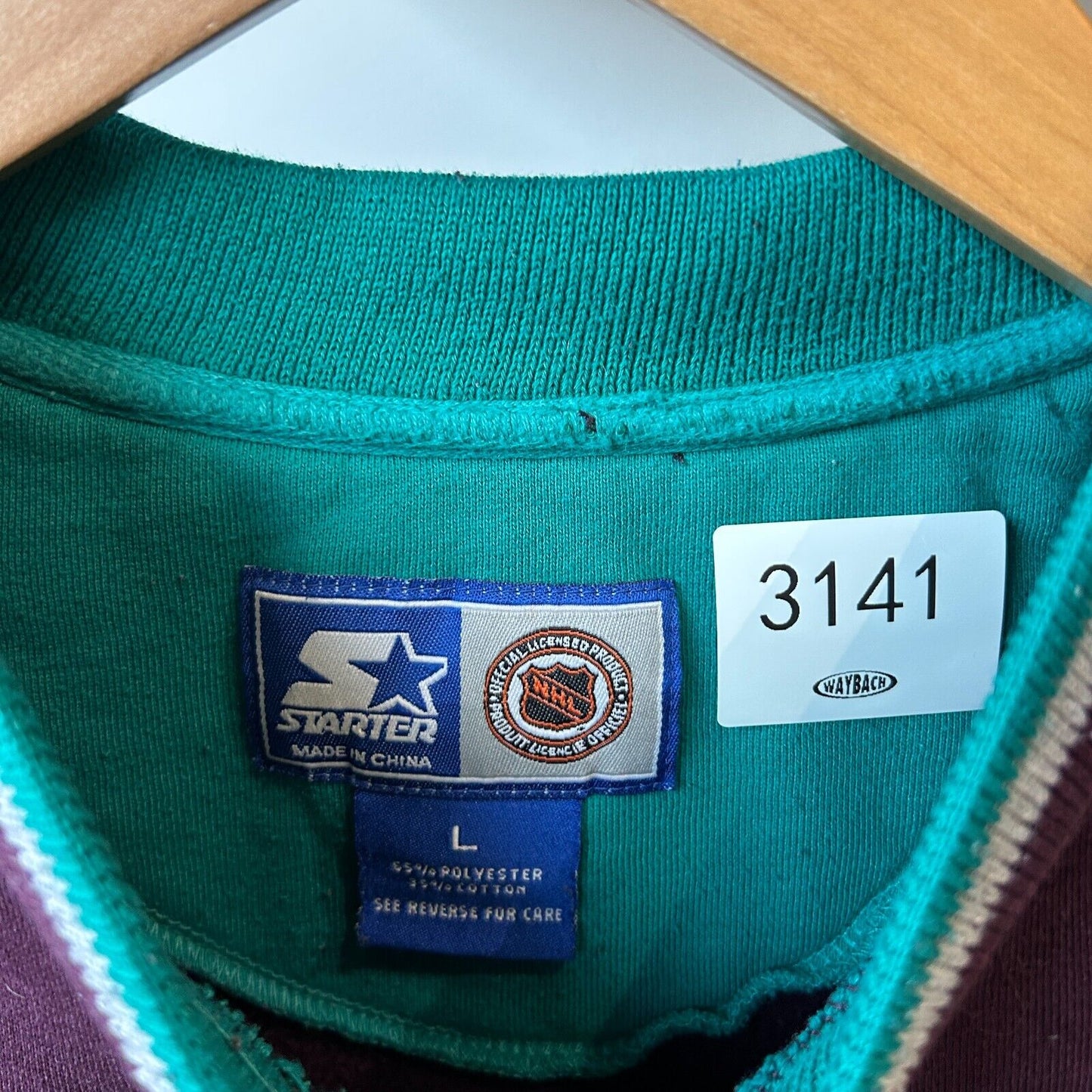 VINTAGE 90s | Starter Anaheim Mighty Ducks NHL Crew Sweater sz L