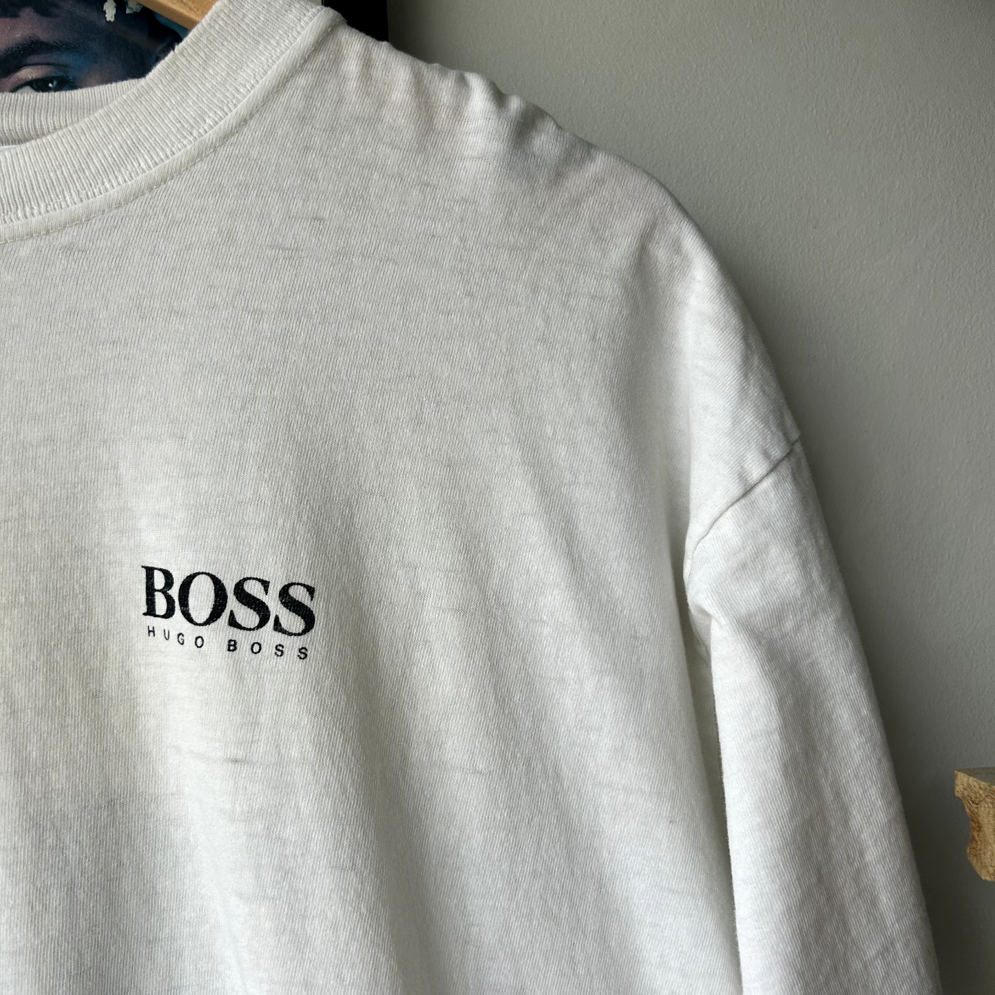 VINTAGE 1990s | Boss Hugo Boss Graphic T Shirt Sz Adult XL Single Stitch White