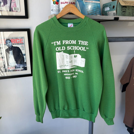 VINTAGE 80s | From The Old School Crewneck Sweater sz M Adult