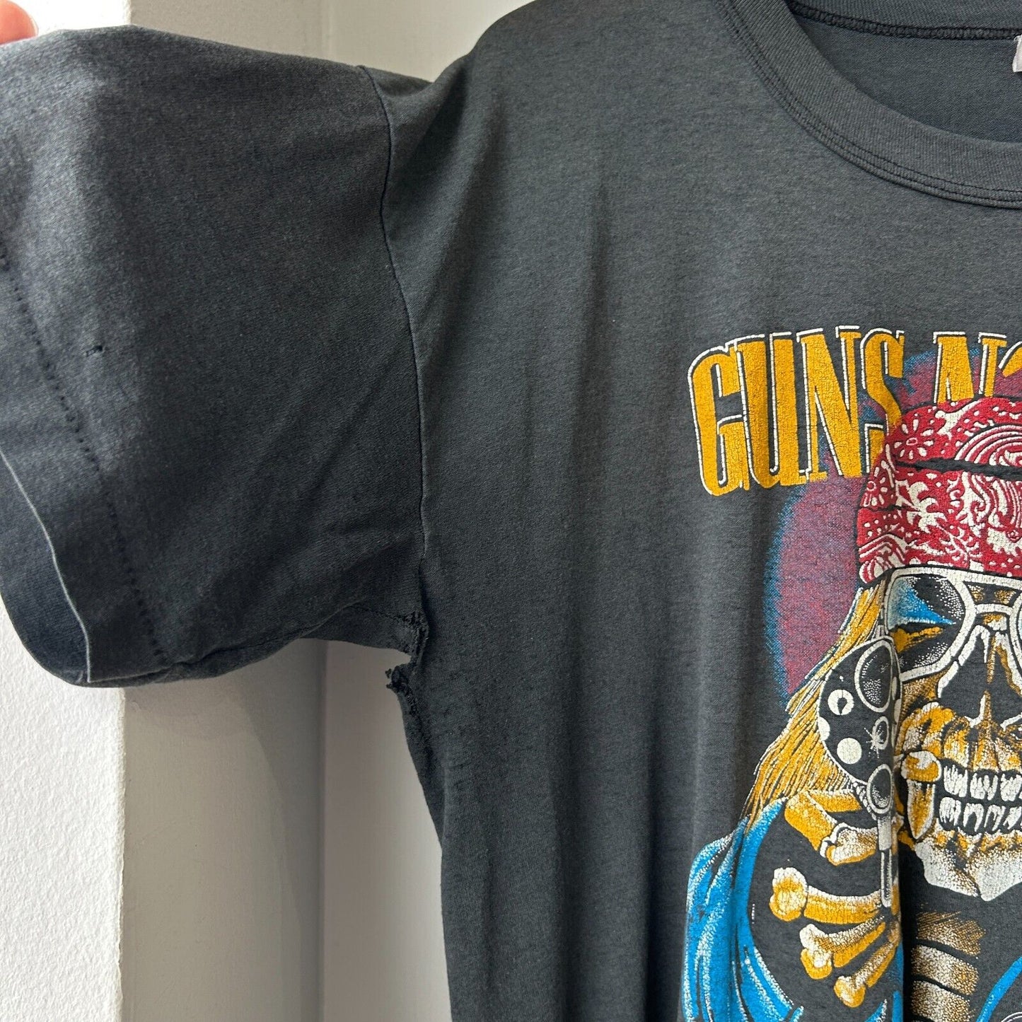 VINTAGE 80s | Guns N' Roses Welcome To The Jungle Thrashed Band T-Shirt sz L