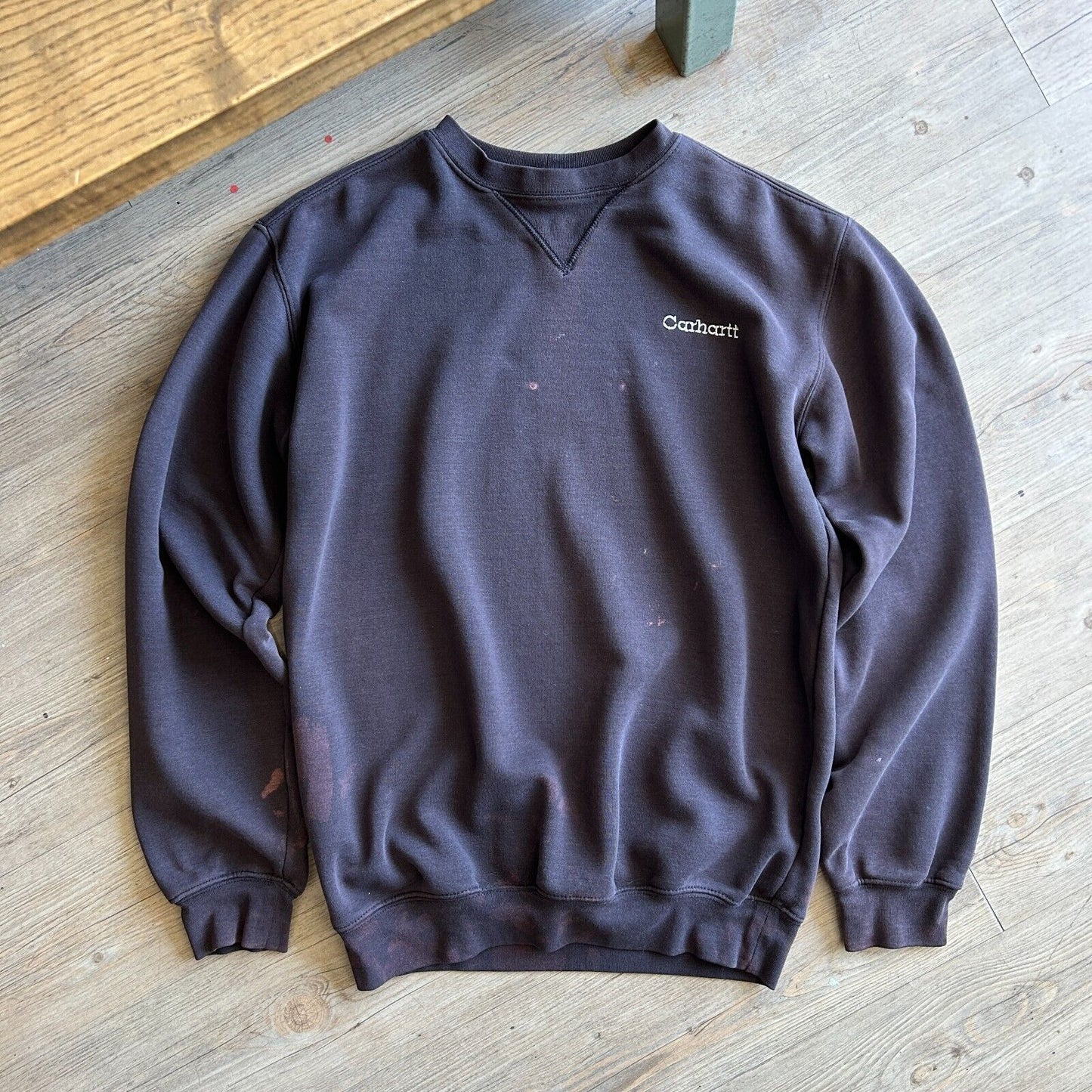 VINTAGE | CARHARTT Embroidered Logo Faded Crew Sweater sz S