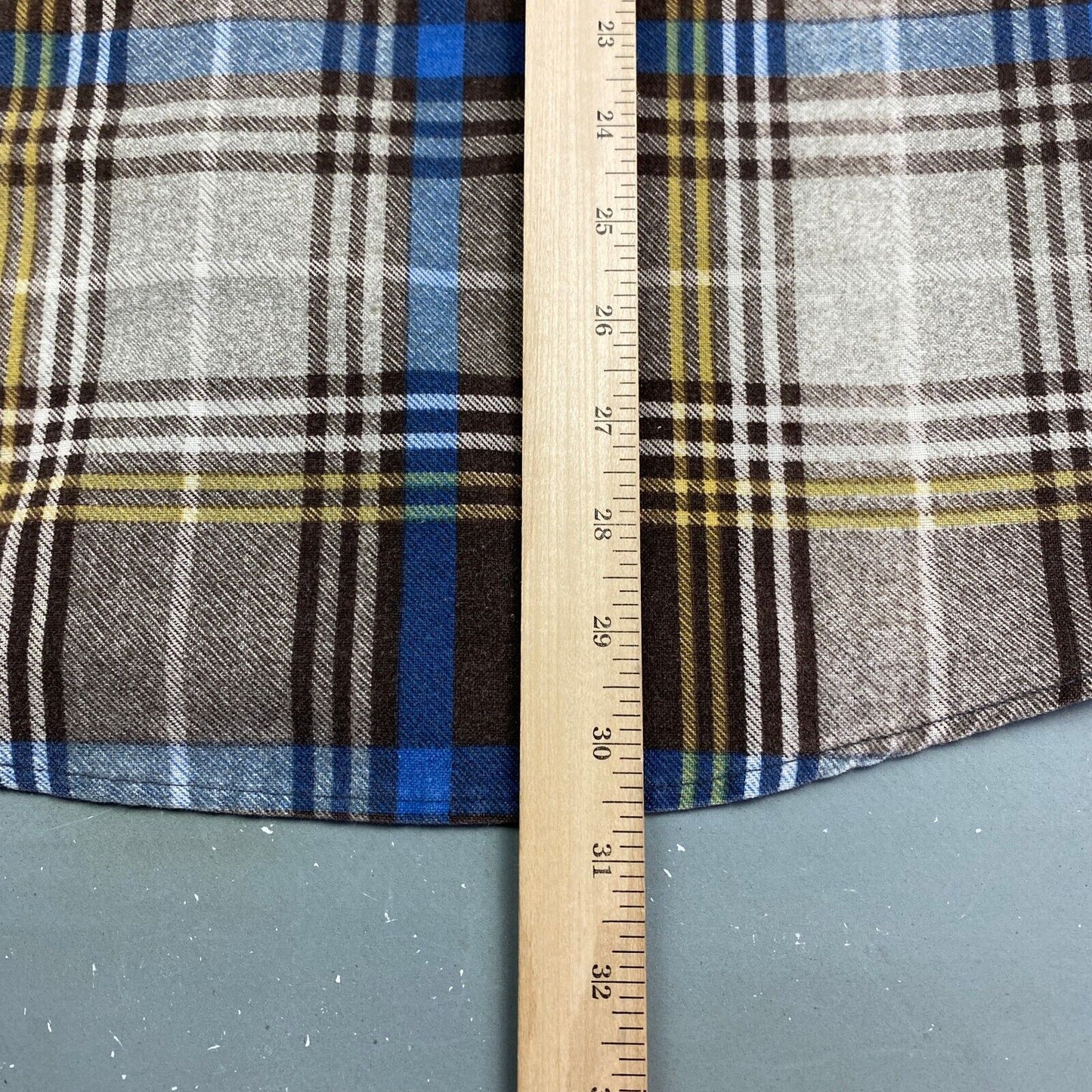 VINTAGE 90s Fieldmaster Brown Plaid Flannel Button Up Shirt sz Medium Adult