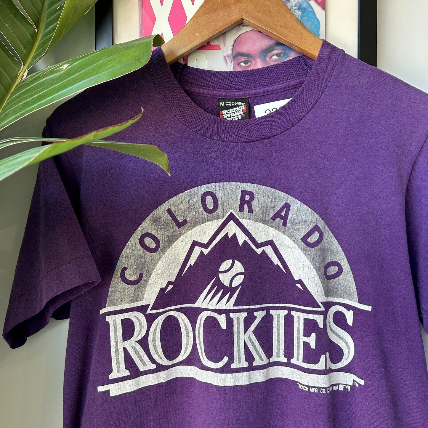 VINTAGE 90s | Colorado Rockies Baseball MLB T-Shirt sz M Adult