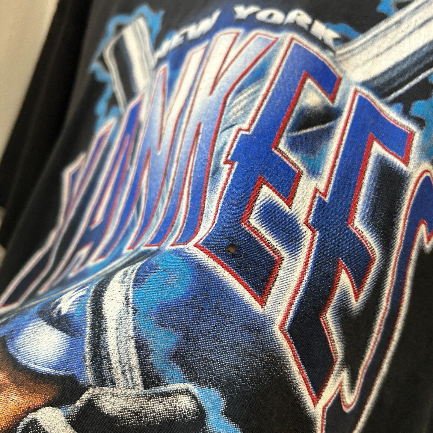 VINTAGE 2000 | NY Yankees Thunder Graphic MLB Baseball T-Shirt sz L Adult