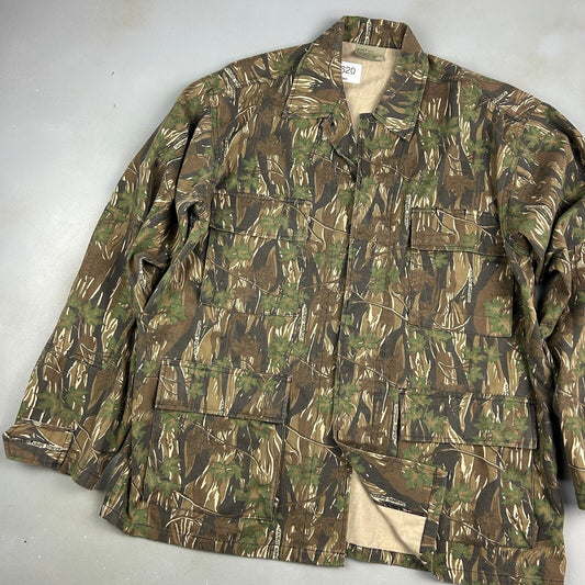 VINTAGE 90s | Military Smokey Branch Camo Chore Work Jacket sz M-Reg Adult