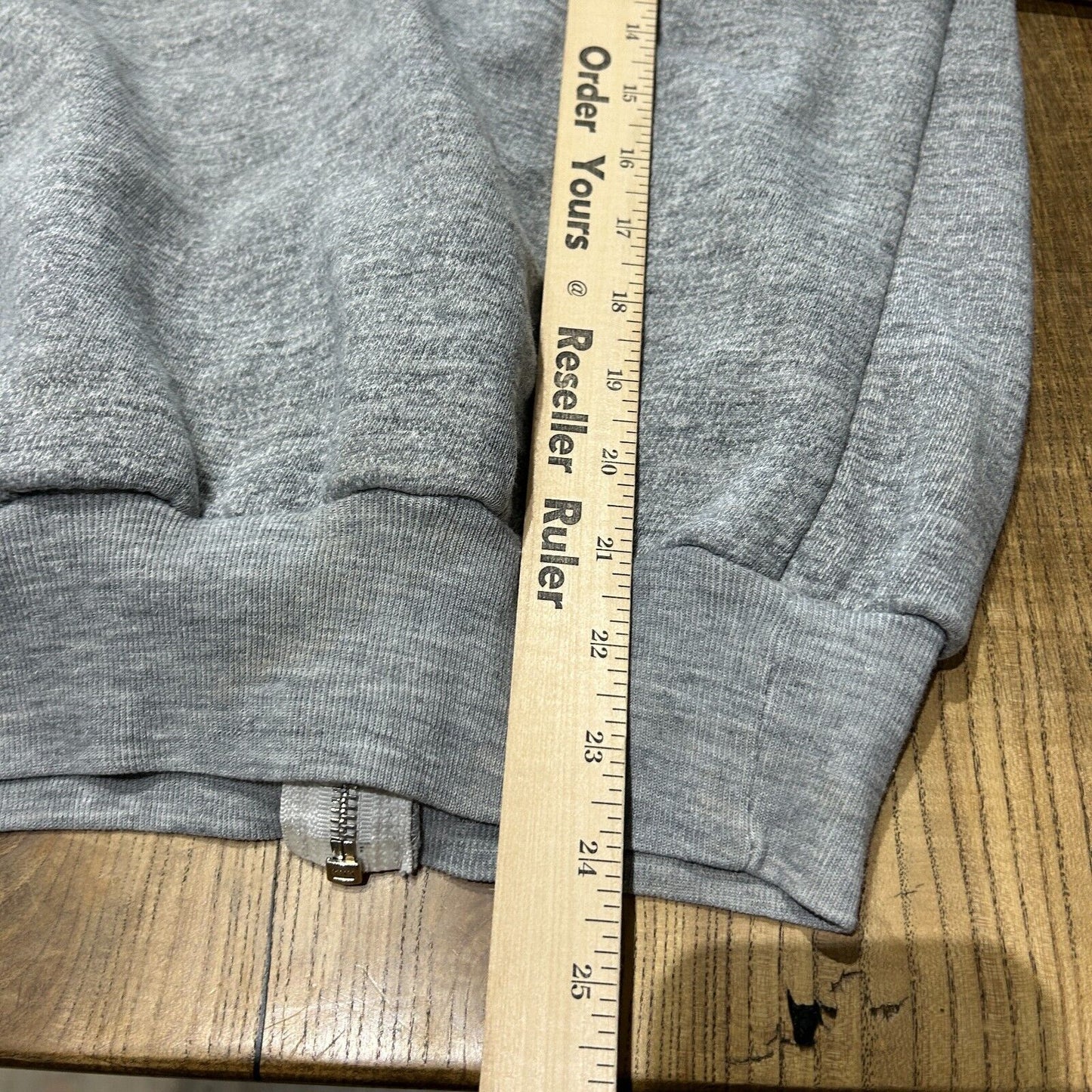 VINTAGE 70s 80s | Blank Grey Zip Up Hoodie Thermal Lined Sweater sz S