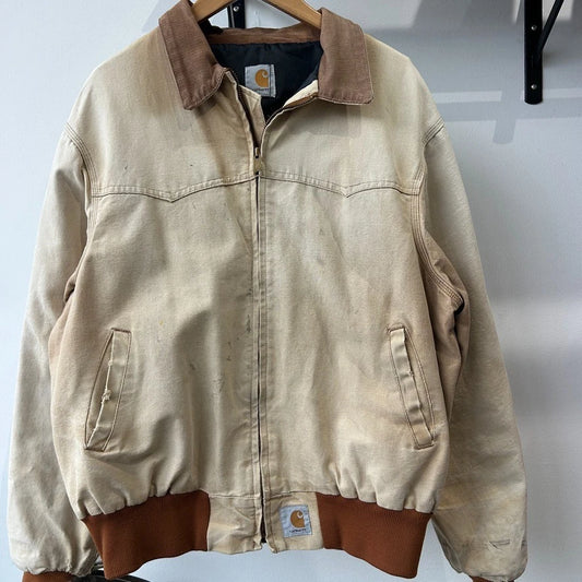 VINTAGE | Carhartt Sun Faded Thrashed Santa Fe Bomber Jacket sz L