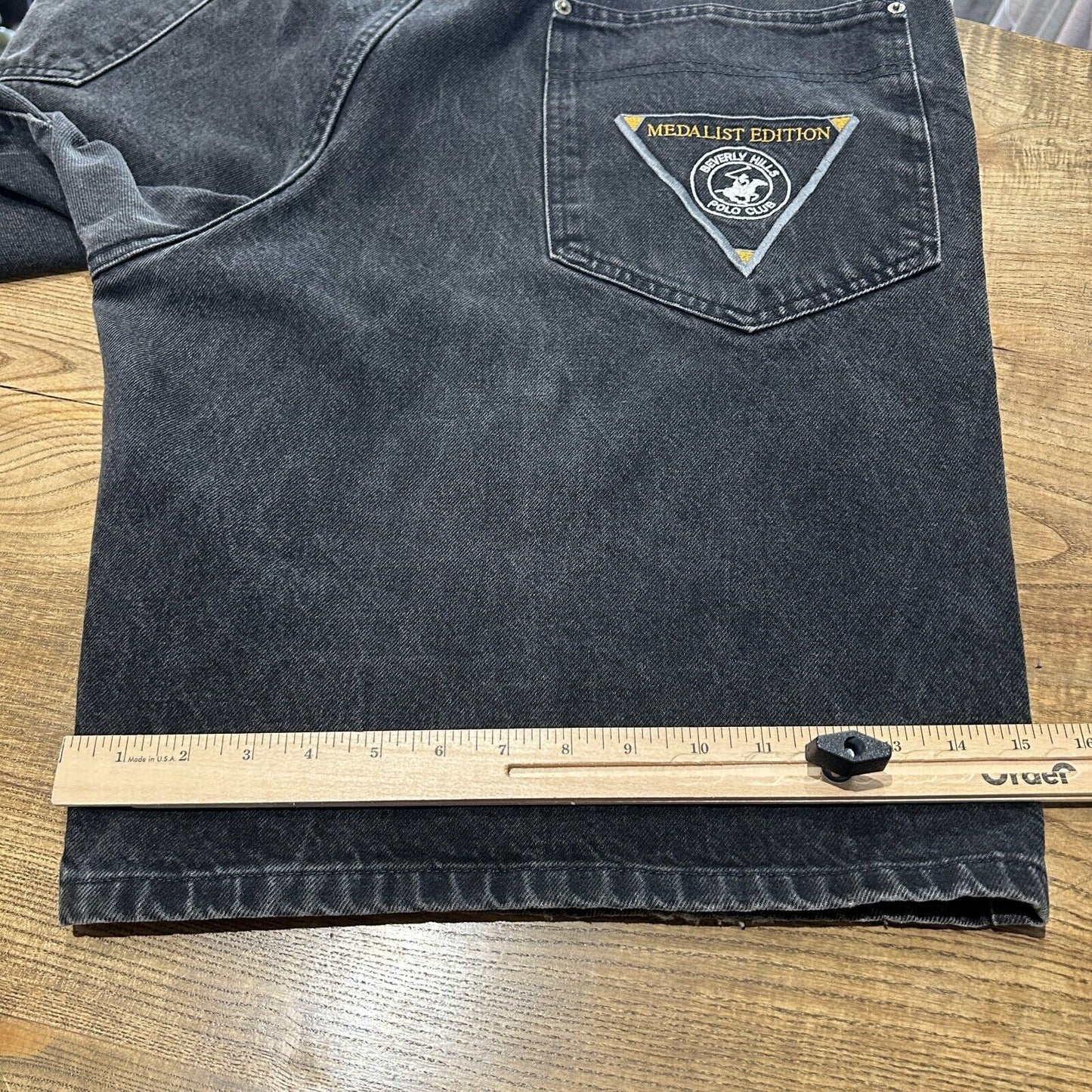 VINTAGE 90s | Bev Hills Polo Club Black Jean Baggy Shorts sz W42