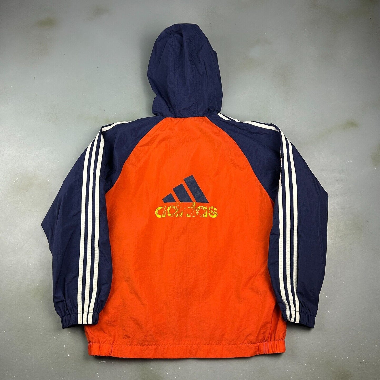 VINTAGE 90s | ADIDAS Full Zip Hooded Windbreaker Jacket sz L Girls Youth*