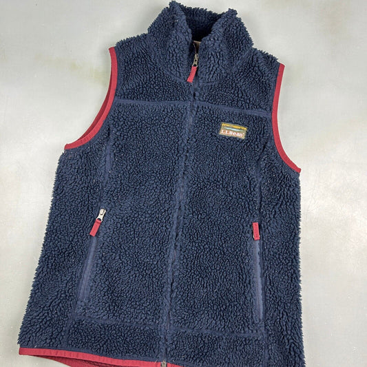 VINTAGE L.L Bean Deep Pile Full Zip Vest Fleece Sweater sz Small Adult