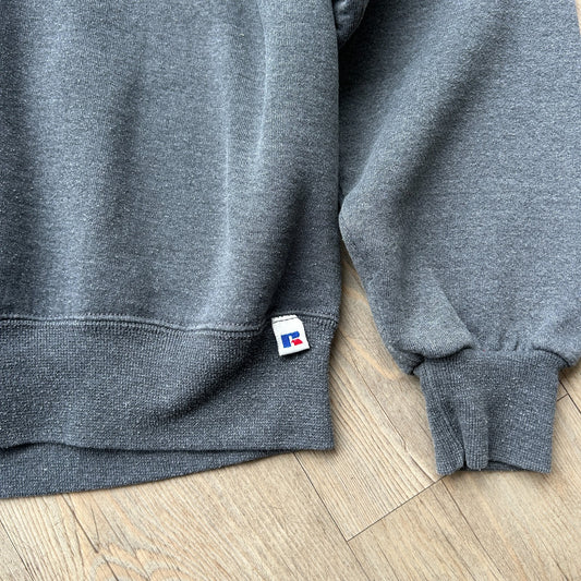 VINTAGE 90s | Russell Athletic Charcoal Crew Sweater Made in USA sz M