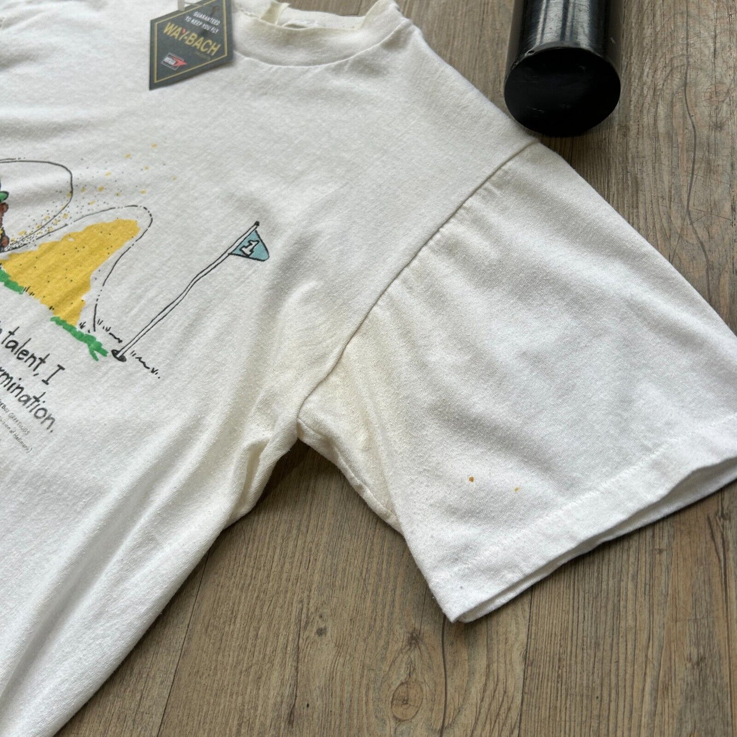 VINTAGE 90s | Golf Illustration White Quote T-Shirt sz L Adult